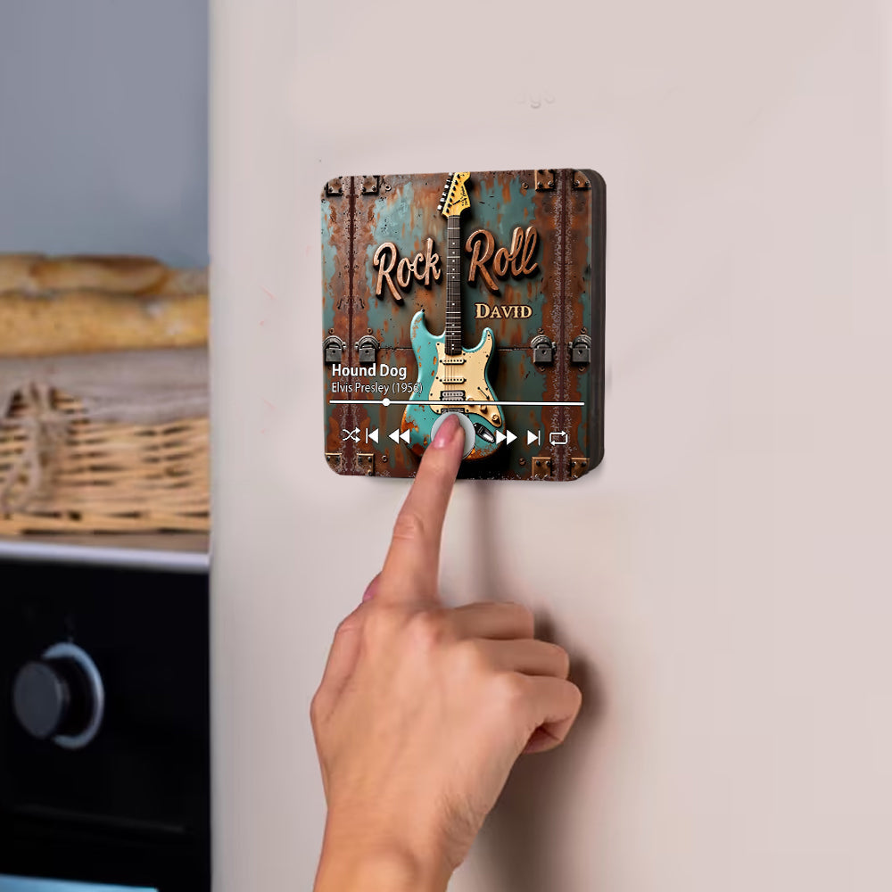 Rock N Roll - Personalized Guitar Music Fridge Magnet