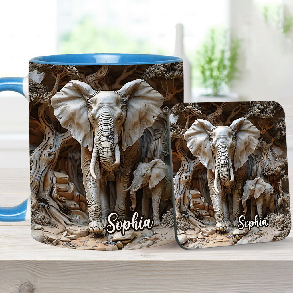 Love Elephant - Personalized Elephant Accent Mug