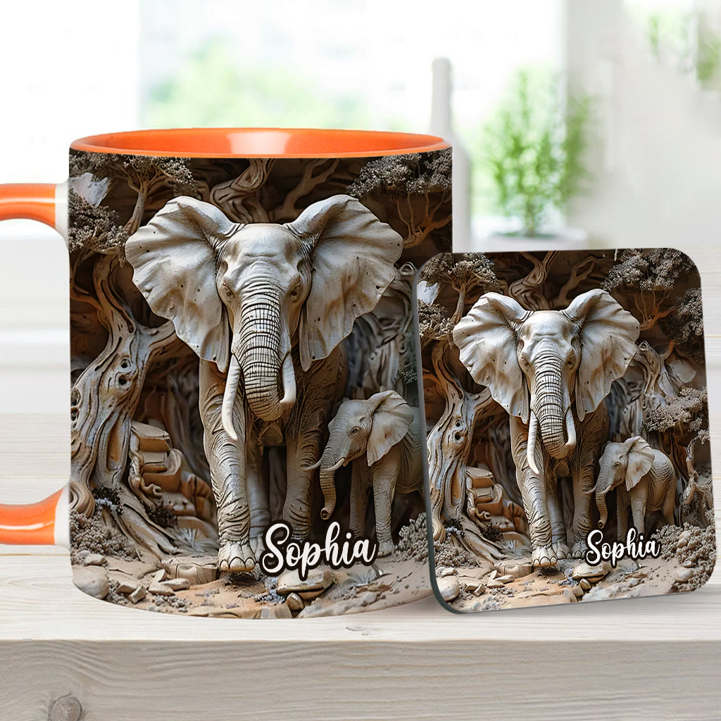 Love Elephant - Personalized Elephant Accent Mug
