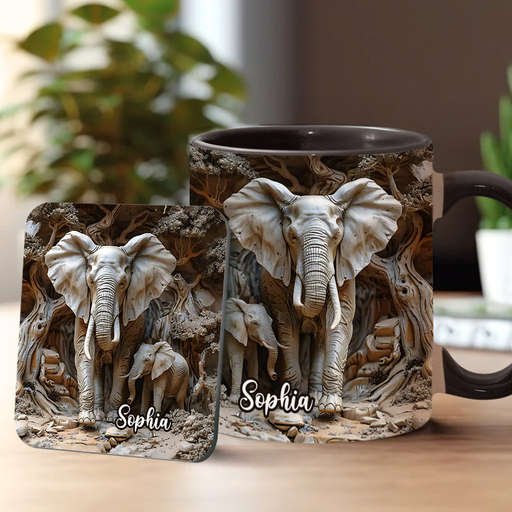 Love Elephant - Personalized Elephant Accent Mug
