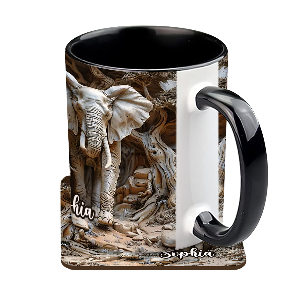 Love Elephant - Personalized Elephant Accent Mug