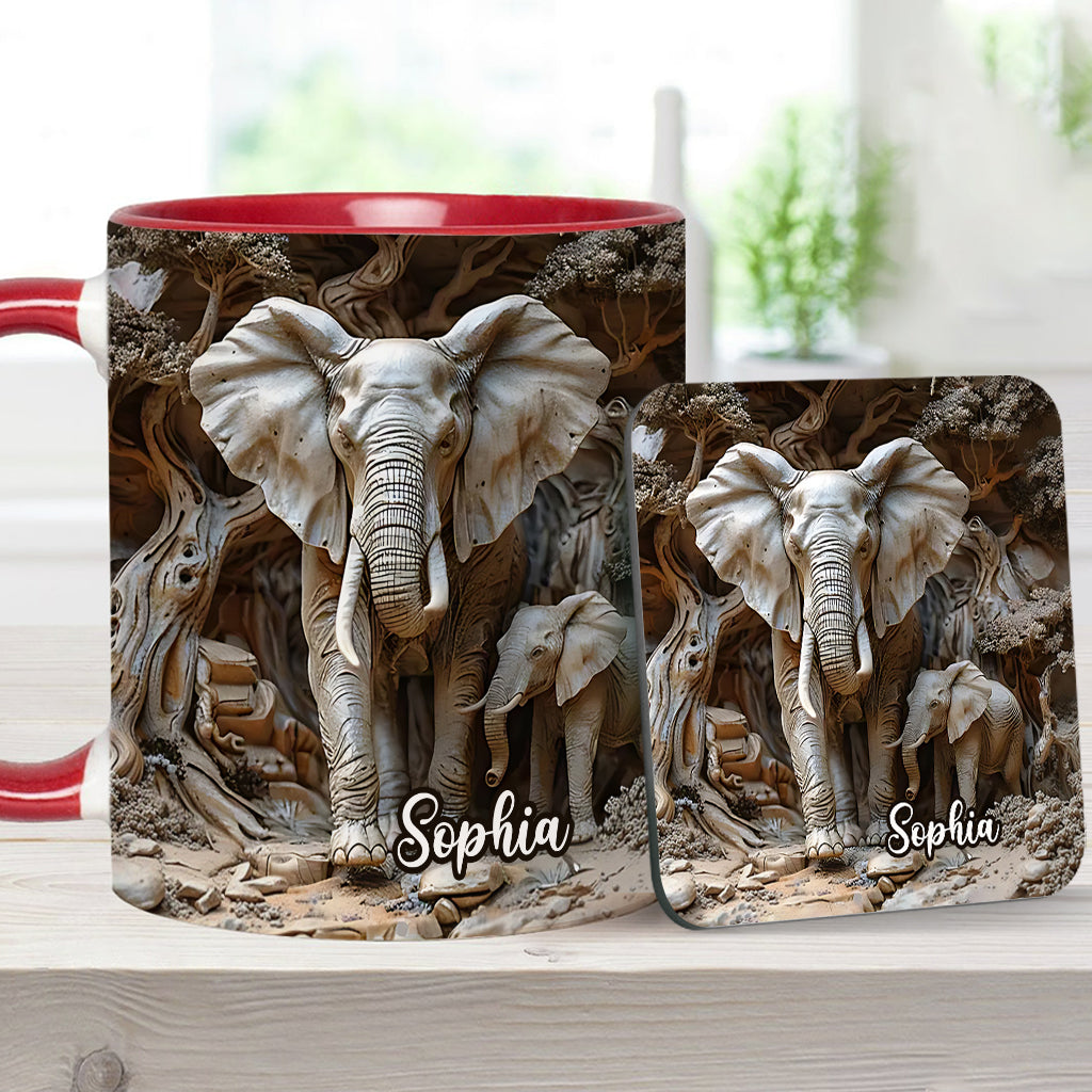 Love Elephant - Personalized Elephant Accent Mug