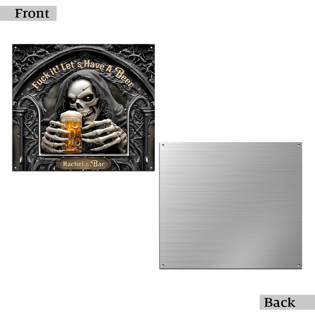 Let's Have A Beer - Personalized Beer Cut Metal Sign