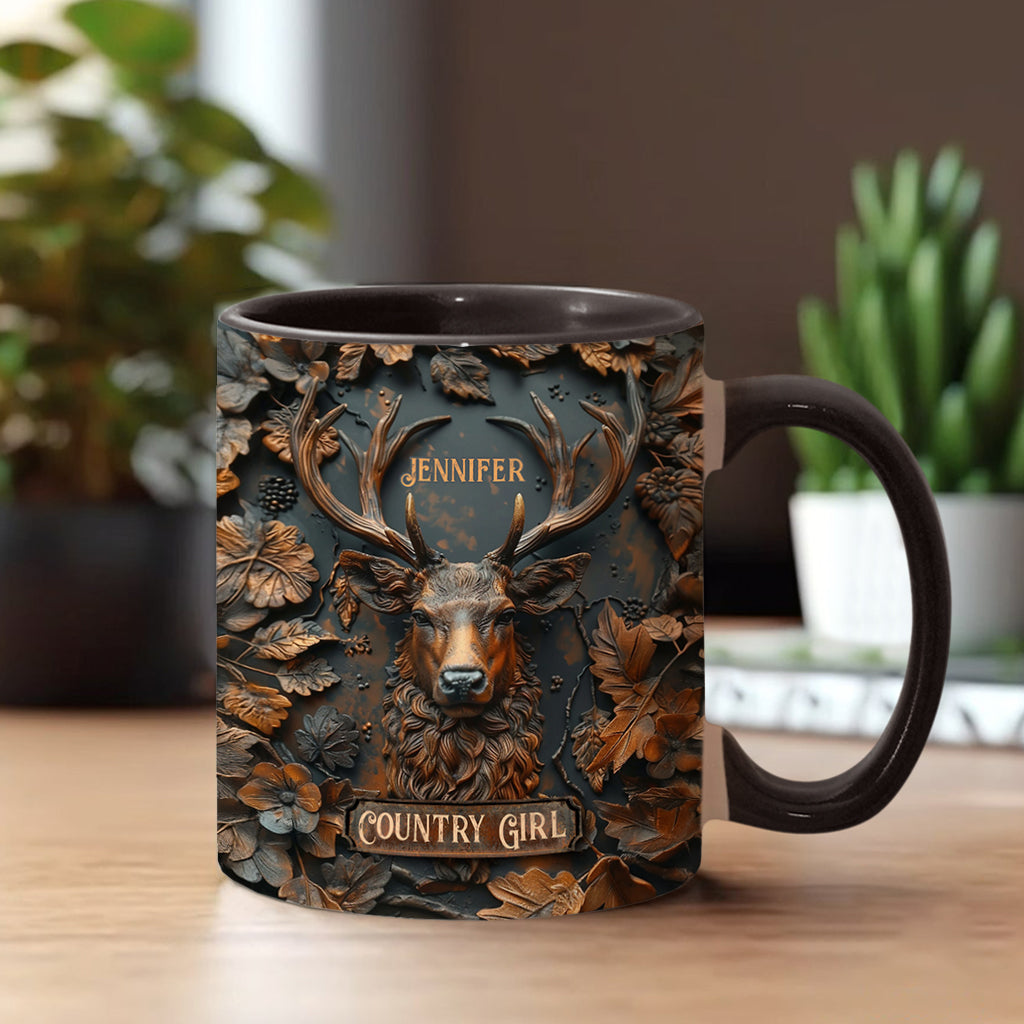 Country Girl - Personalized Hunting Accent Mug