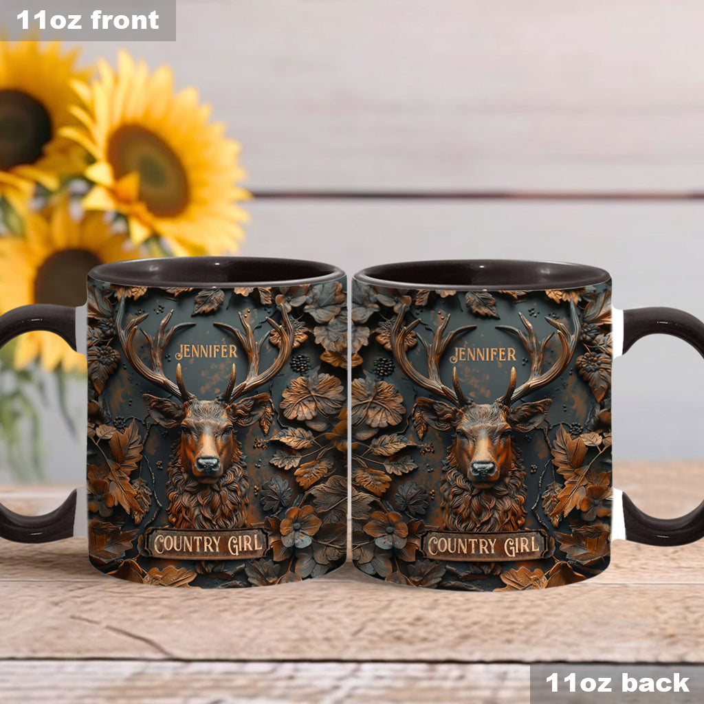 Country Girl - Personalized Hunting Accent Mug