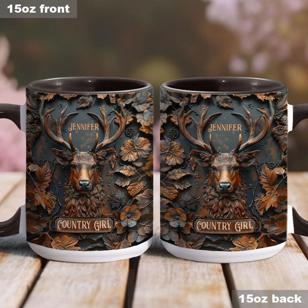 Country Girl - Personalized Hunting Accent Mug