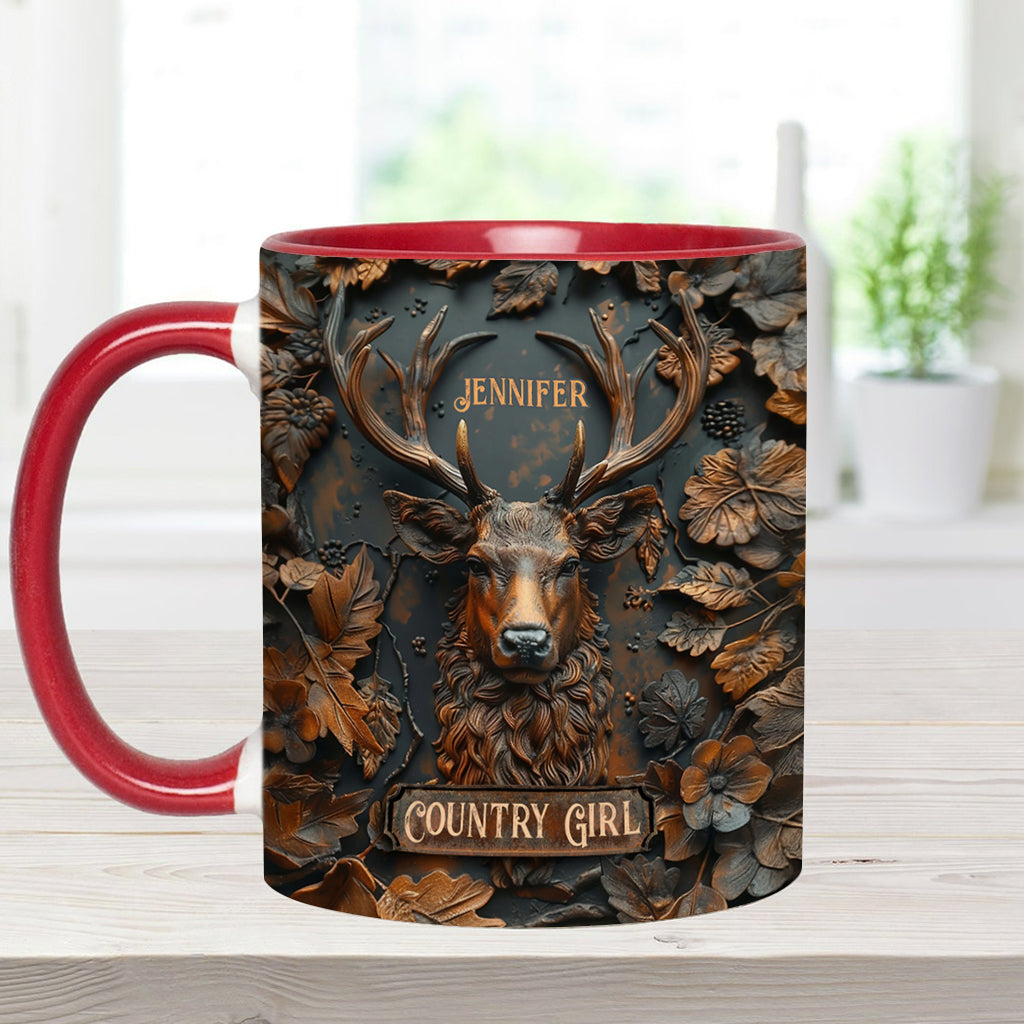 Country Girl - Personalized Hunting Accent Mug