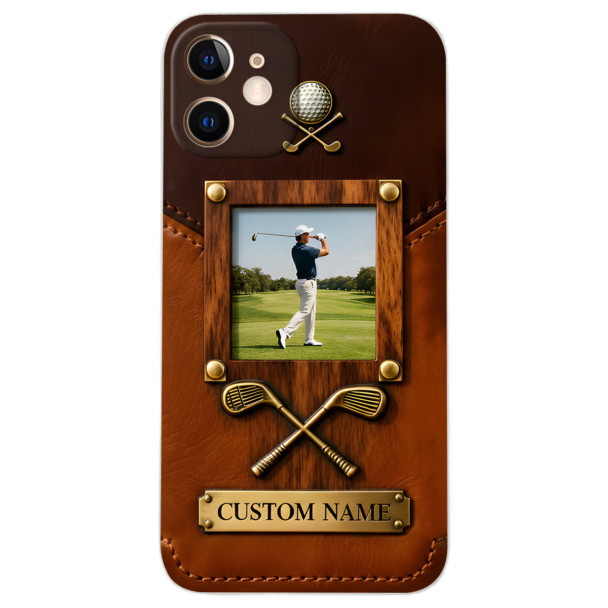 The Memory On The Course - Personalized Golf Leather Phone Case