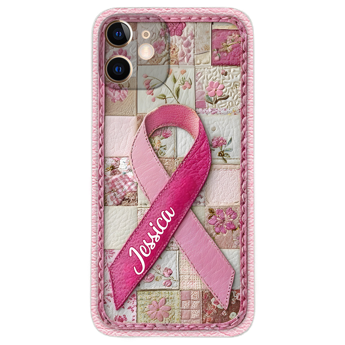 Breast Cancer Awareness - Personalized Breast Cancer Awareness Leather Phone Case