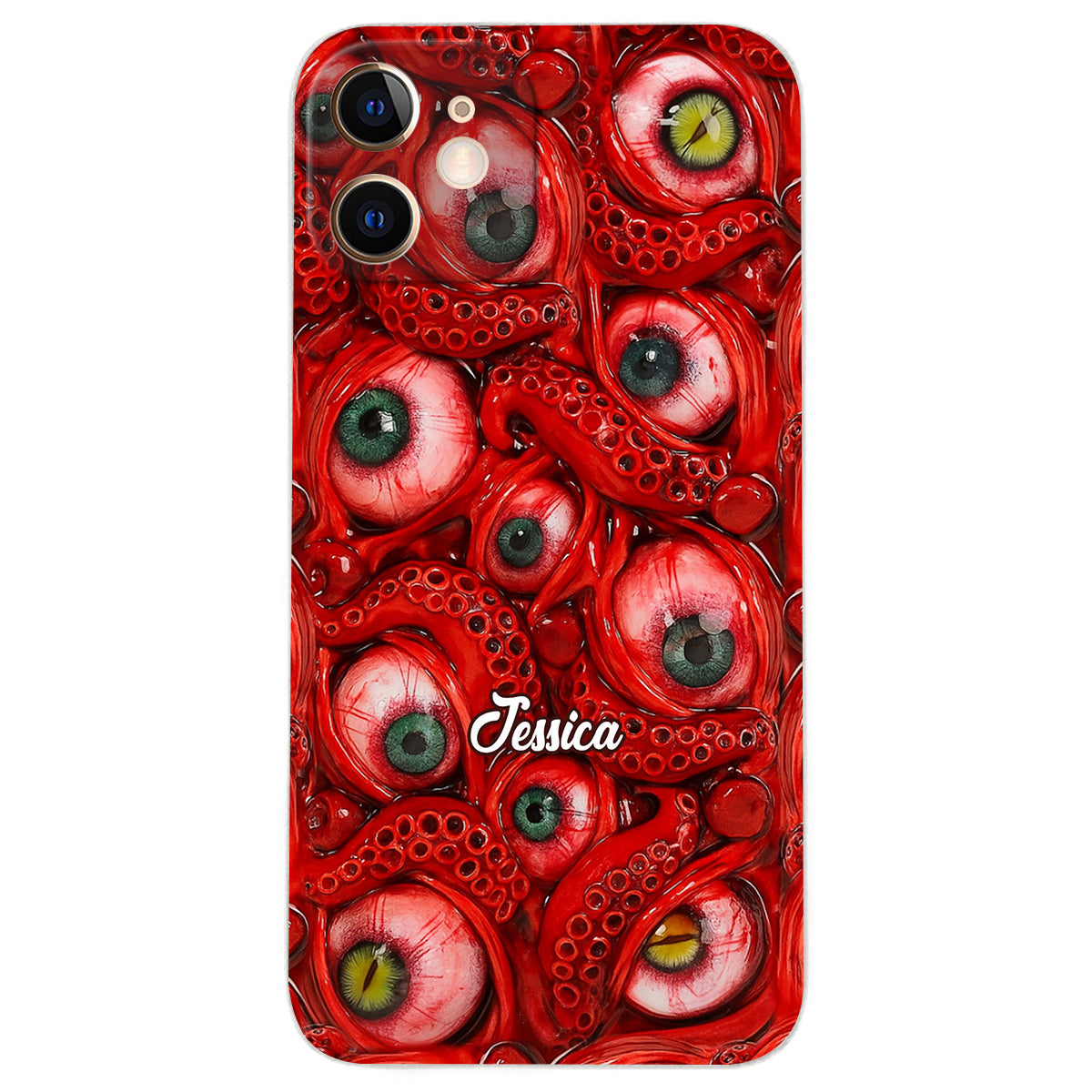 Horror Bloody Eyes - Personalized Halloween Leather Phone Case