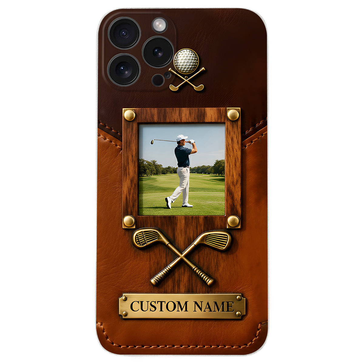 The Memory On The Course - Personalized Golf Leather Phone Case