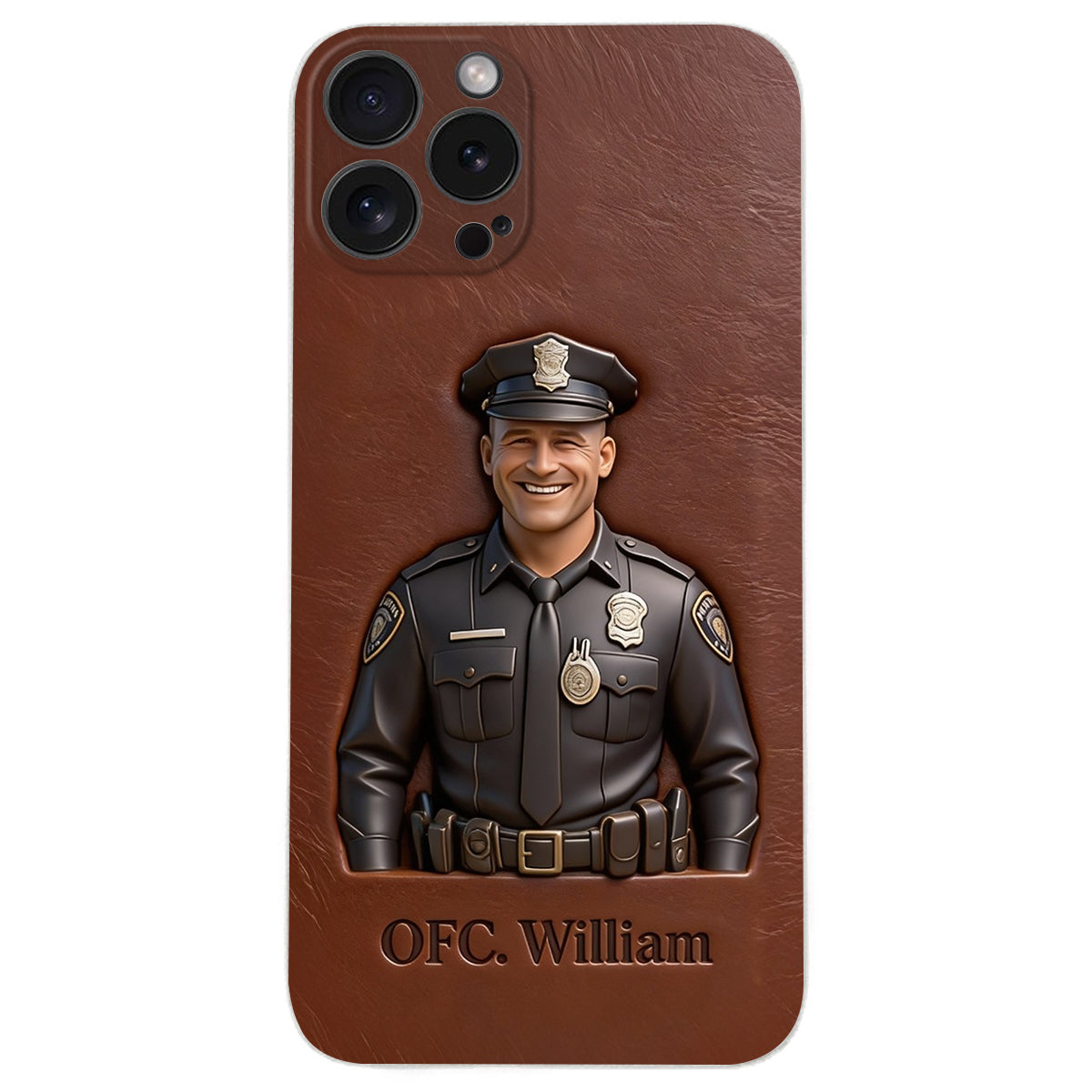 Police Gifts - Personalized Police Officer Leather Phone Case