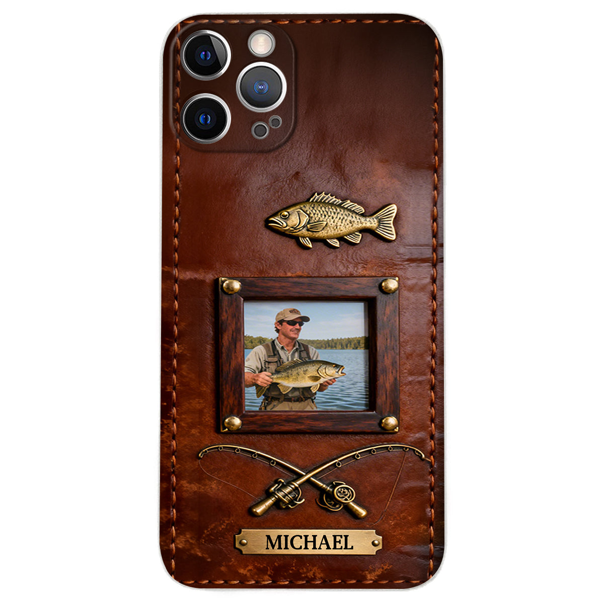 Best Catch - Personalized Fishing Leather Phone Case