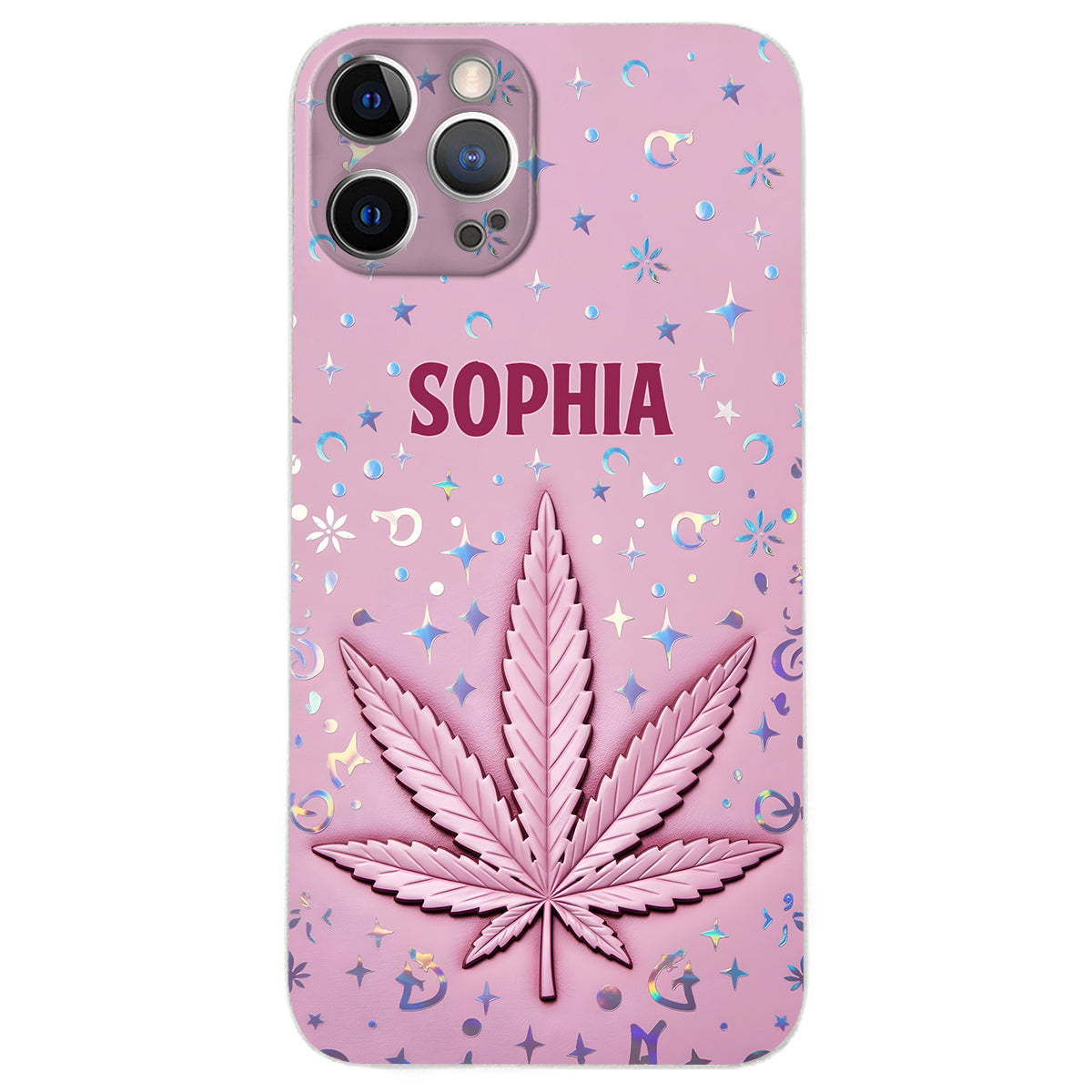 Stoner Chick - Personalized Weed Leather Phone Case