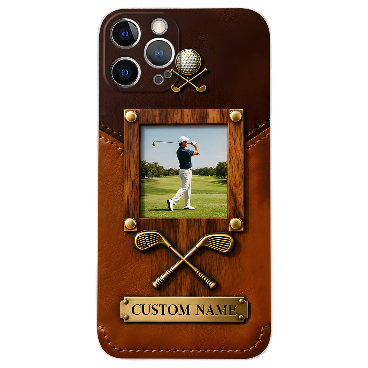 The Memory On The Course - Personalized Golf Leather Phone Case