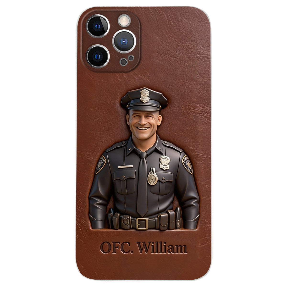 Police Gifts - Personalized Police Officer Leather Phone Case