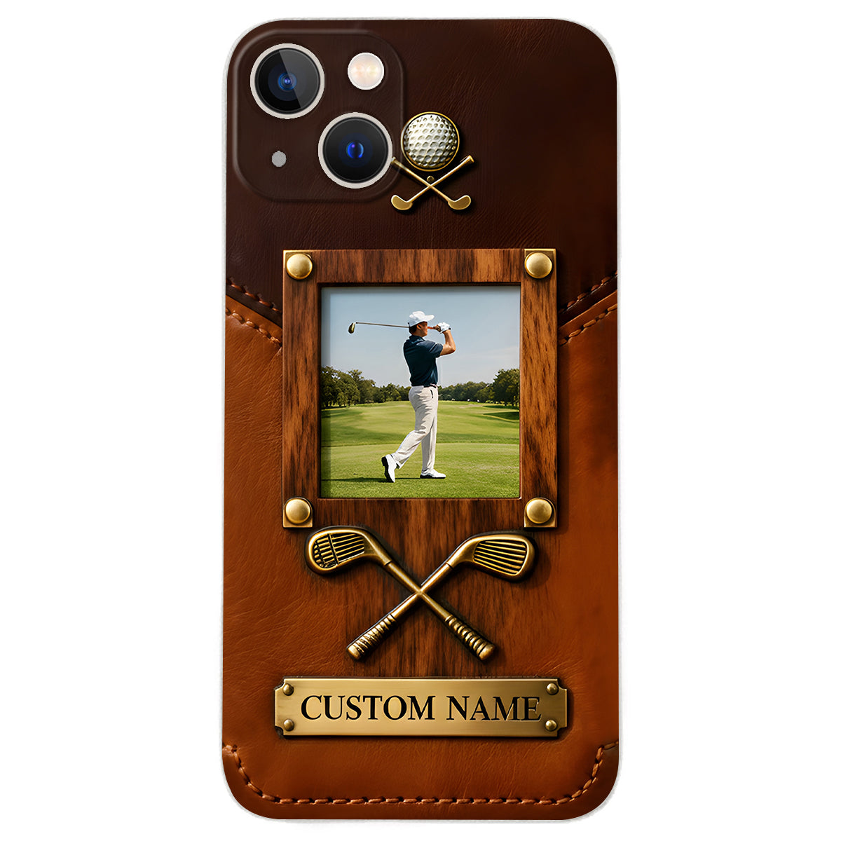 The Memory On The Course - Personalized Golf Leather Phone Case