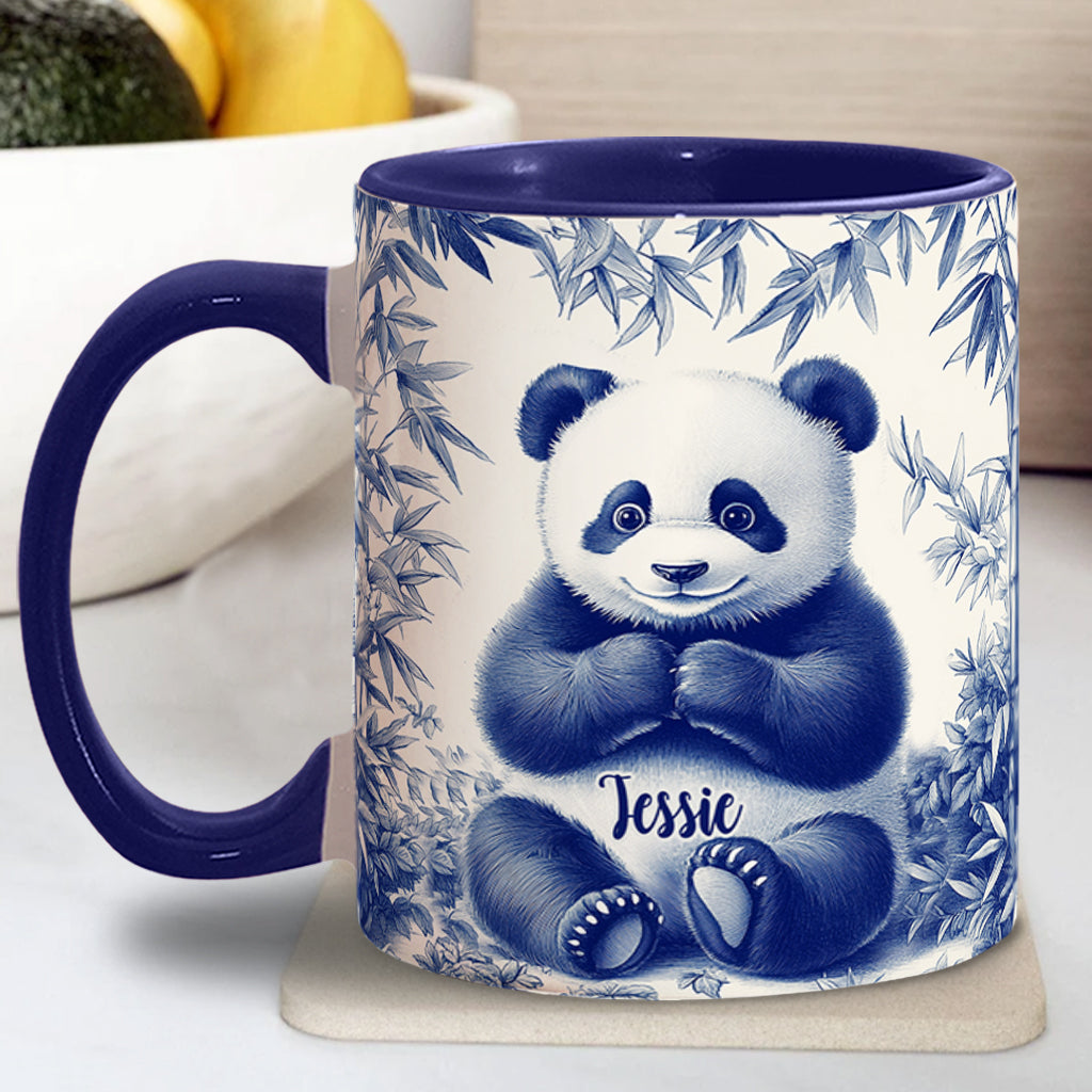 Cute Toile de Jouy Baby Panda - Personalized Accent Mug