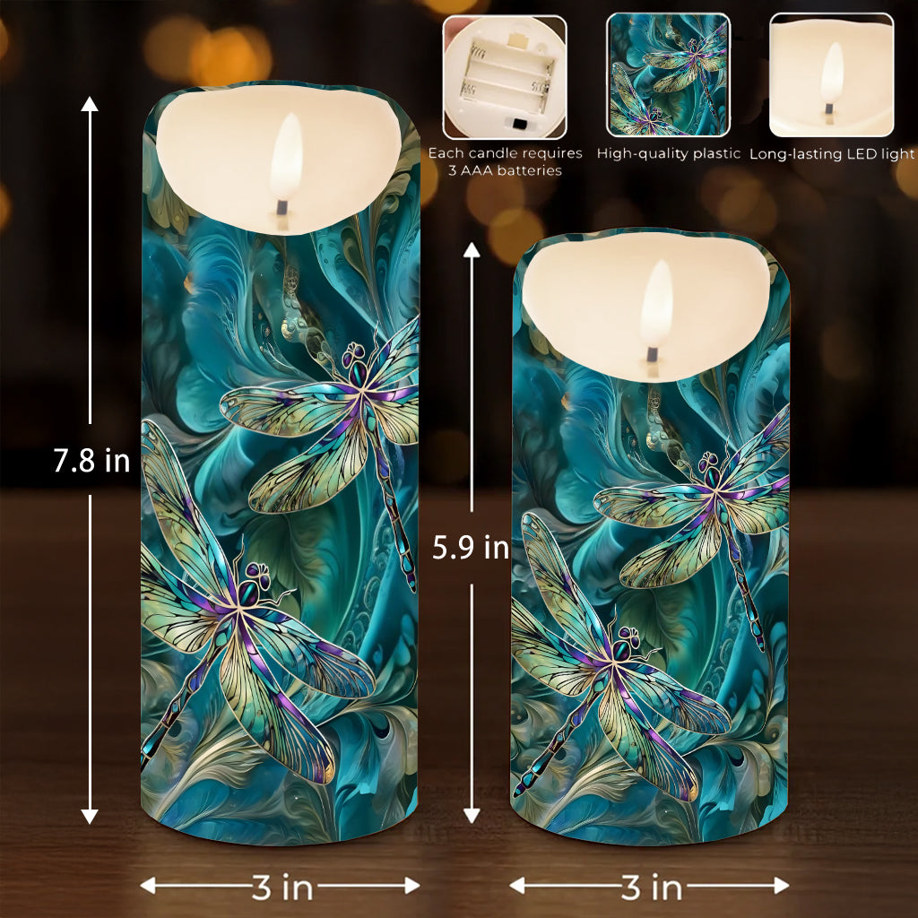 Dreamy Dragonfly - Personalized Dragonfly Flameless Candle