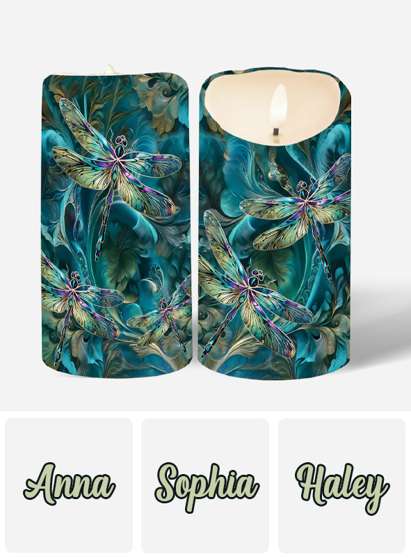Dreamy Dragonfly - Personalized Dragonfly Flameless Candle