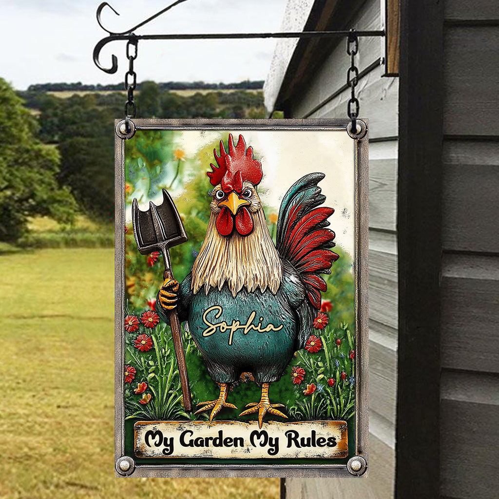 My Garden My Rules - Personalized Gardening Rectangle Metal Sign