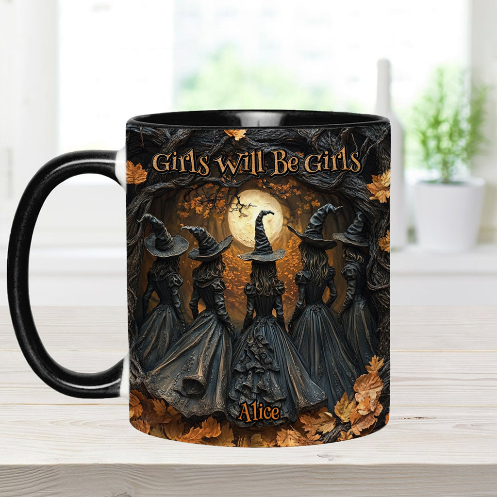 Girls Will Be Girls - Personalized Witch Accent Mug