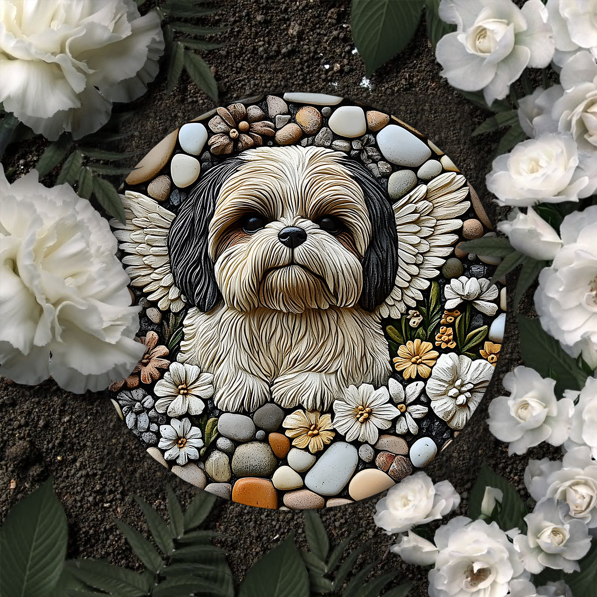 Forever In Our Heart - Personalized Dog Round Shaped Stone