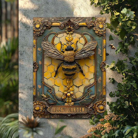 My Happy Place - Personalized Gardening Rectangle Metal Sign