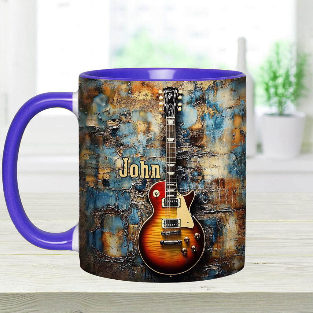 Vintage Electric Guitar - Personalized Guitar Accent Mug