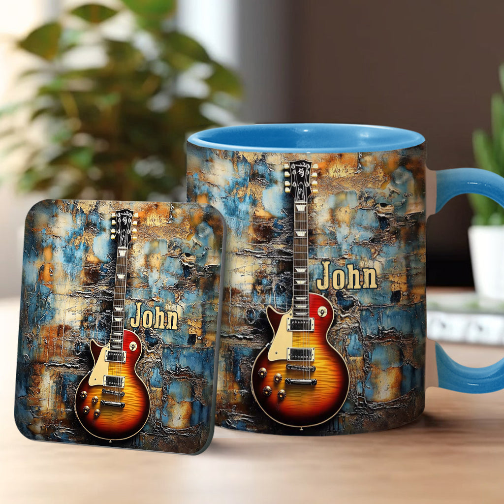 Vintage Electric Guitar - Personalized Guitar Accent Mug