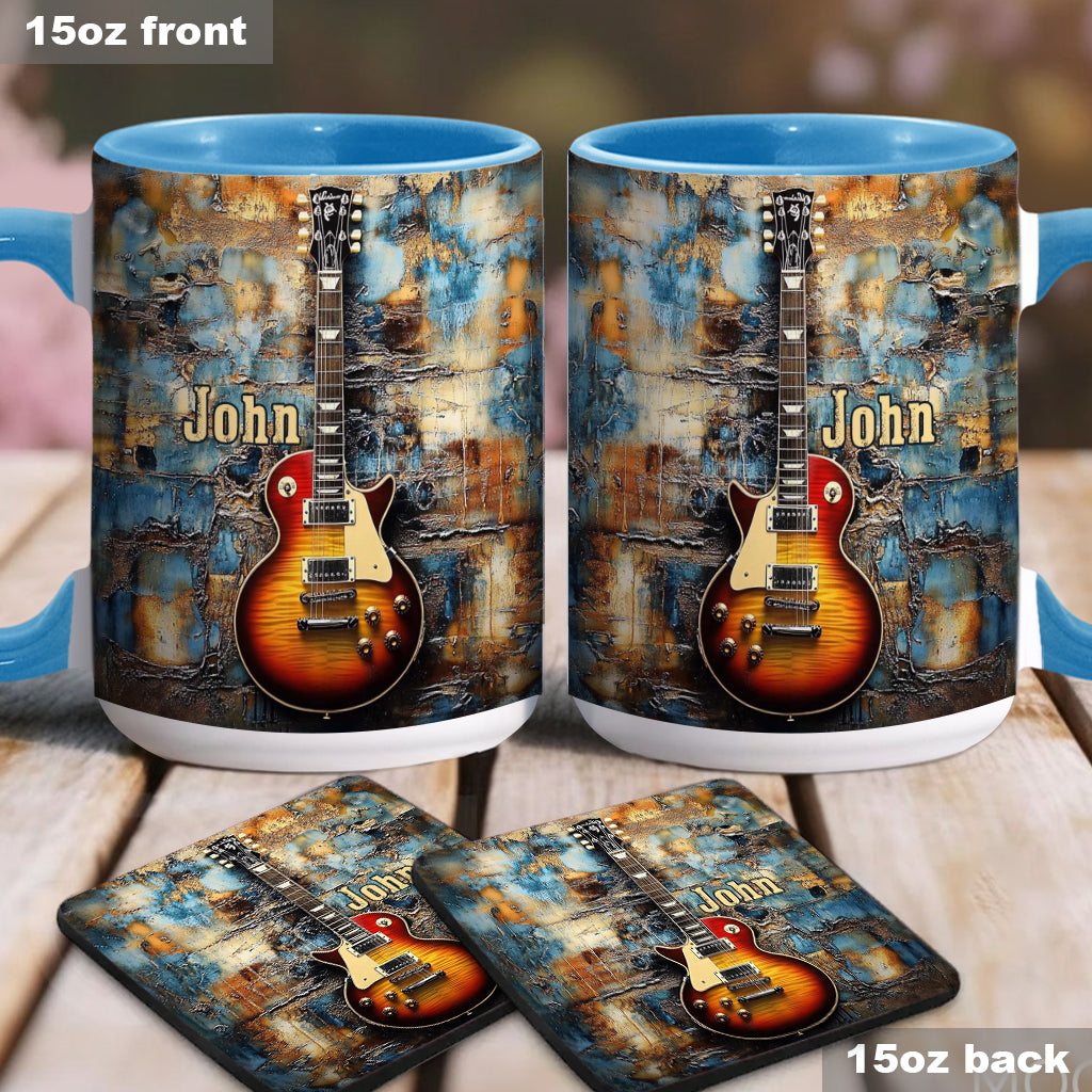 Vintage Electric Guitar - Personalized Guitar Accent Mug