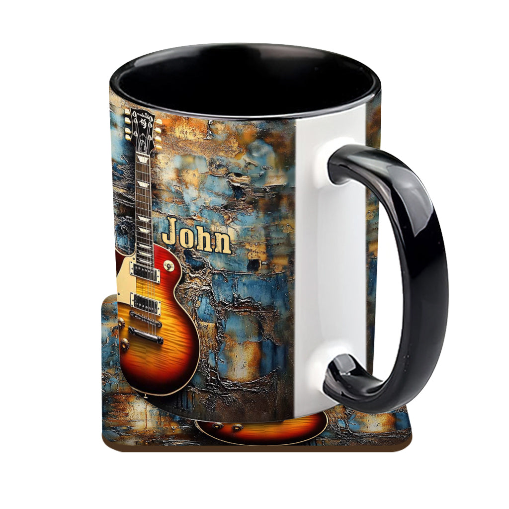 Vintage Electric Guitar - Personalized Guitar Accent Mug