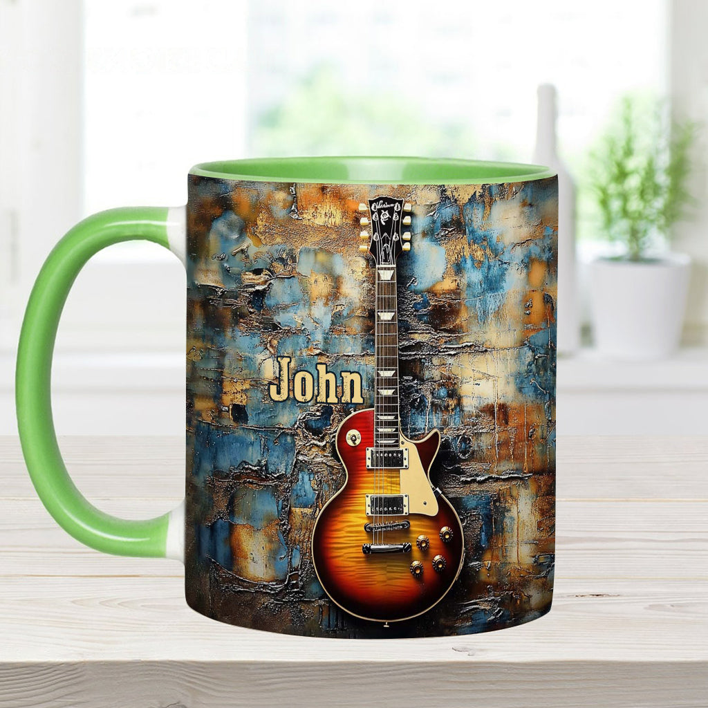 Vintage Electric Guitar - Personalized Guitar Accent Mug