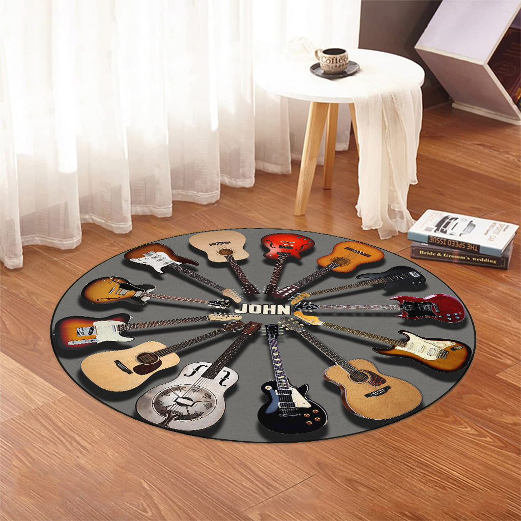 Love Guitars - Personalized Guitar Round Rug