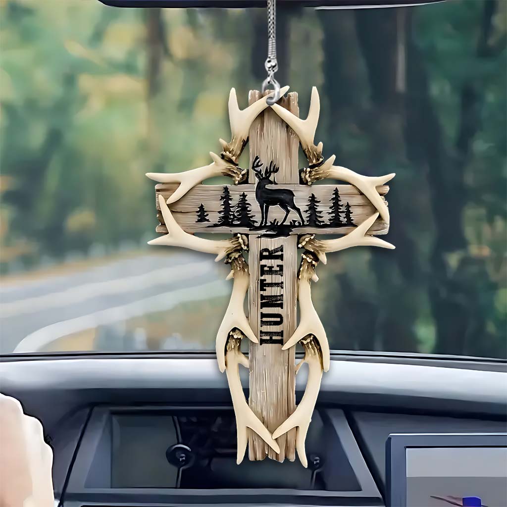 Cross Hanging Ornament - Personalized Hunting Car Ornament