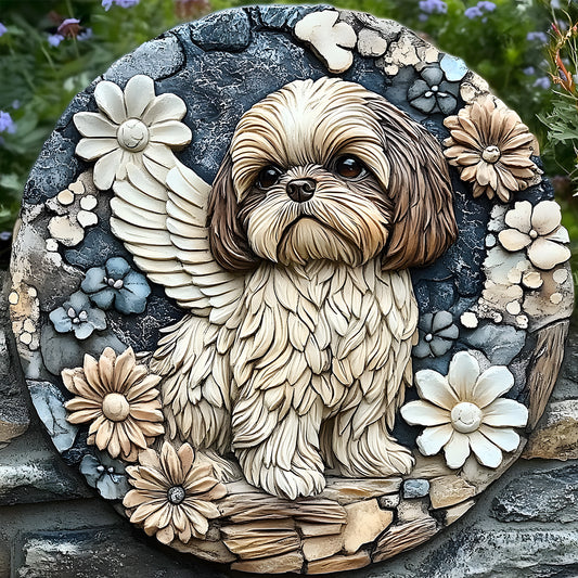 Forever In Our Heart - Personalized Dog Round Shaped Stone