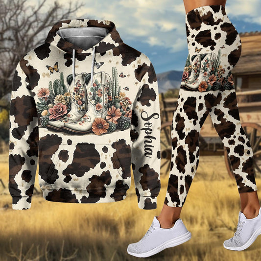 Vintage Boots - Personalized Country Girl Hoodie and Leggings