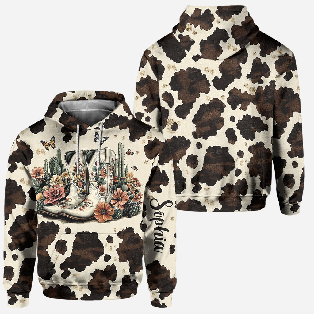 Vintage Boots - Personalized Country Girl Hoodie and Leggings