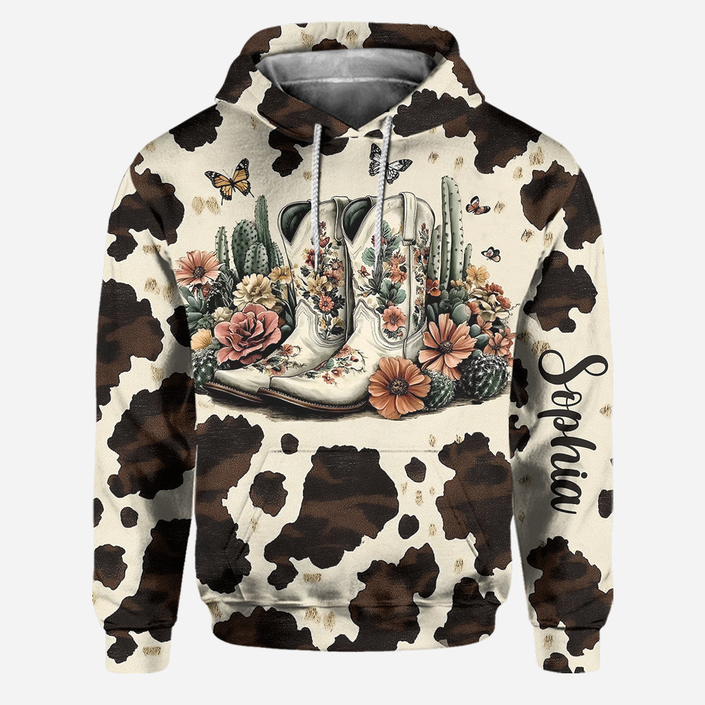 Vintage Boots - Personalized Country Girl Hoodie and Leggings