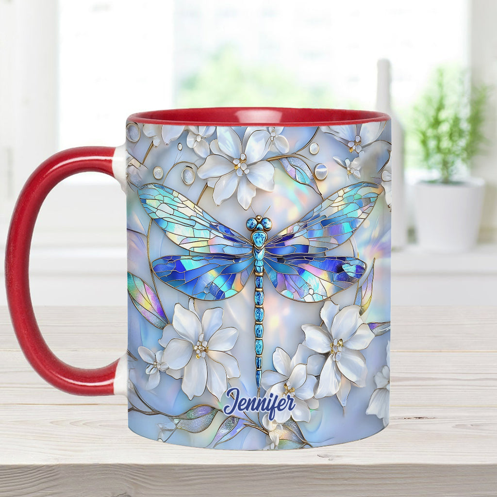Vintage Soul Dragonfly - Personalized Dragonfly Accent Mug