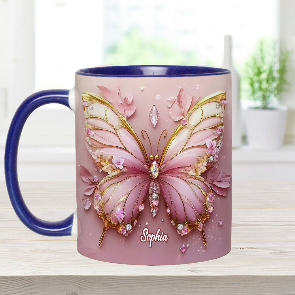 Beautiful Butterfly - Personalized Butterfly Accent Mug