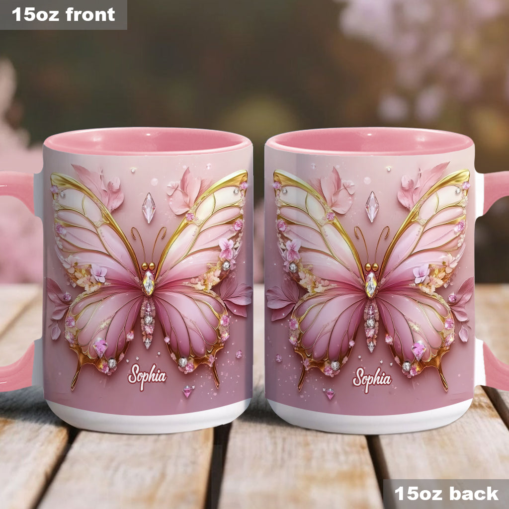 Beautiful Butterfly - Personalized Butterfly Accent Mug