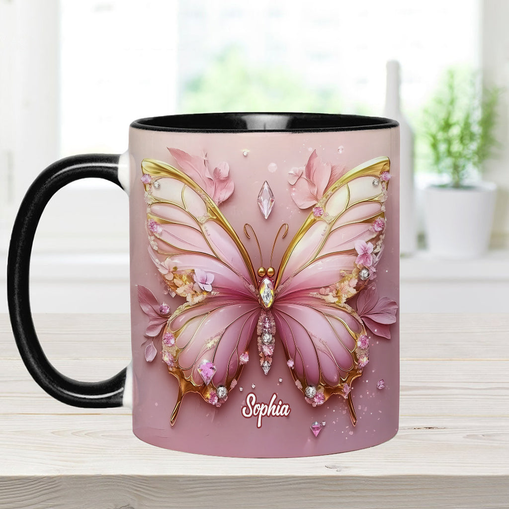 Beautiful Butterfly - Personalized Butterfly Accent Mug
