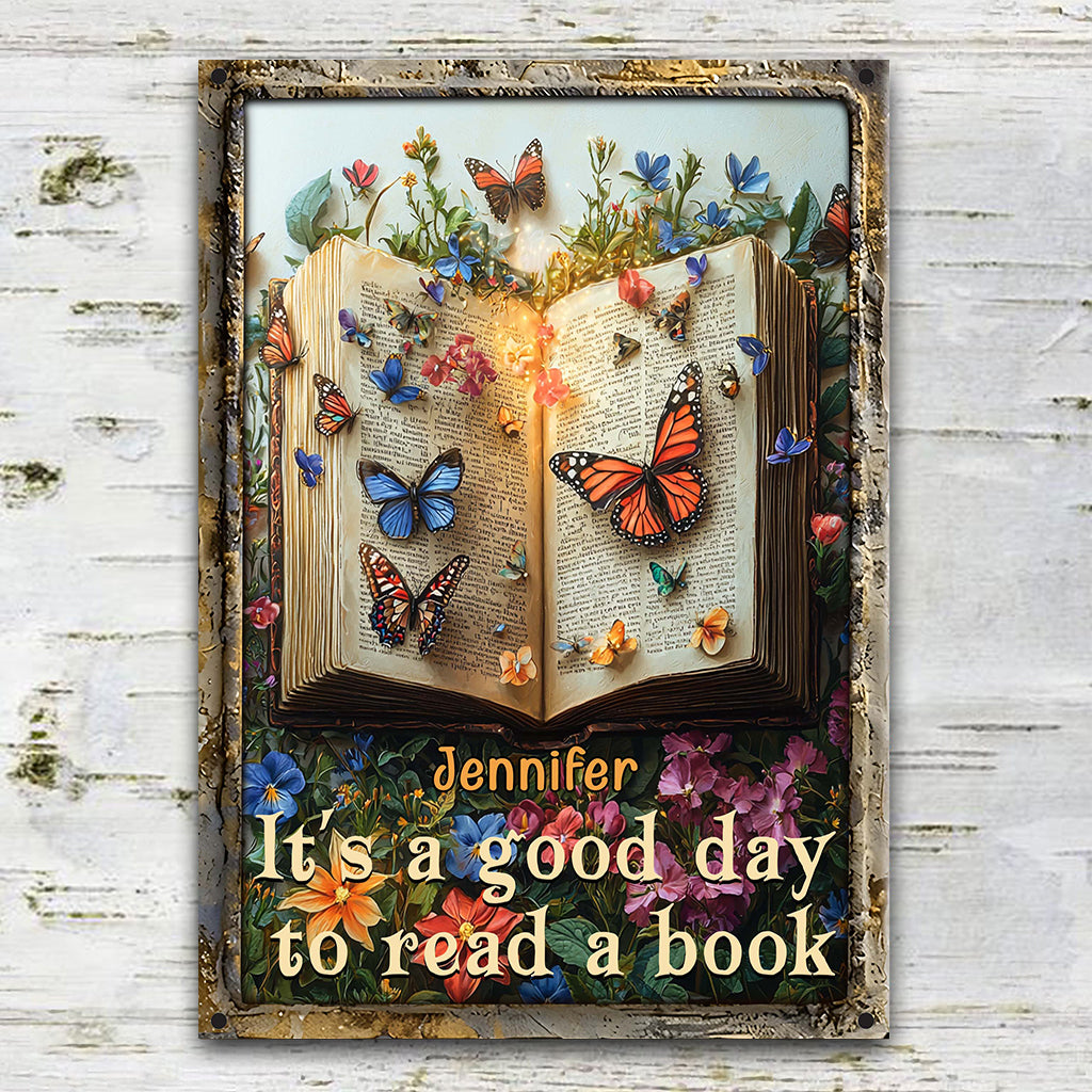 It's A Good Day - Personalized Book Rectangle Metal Sign