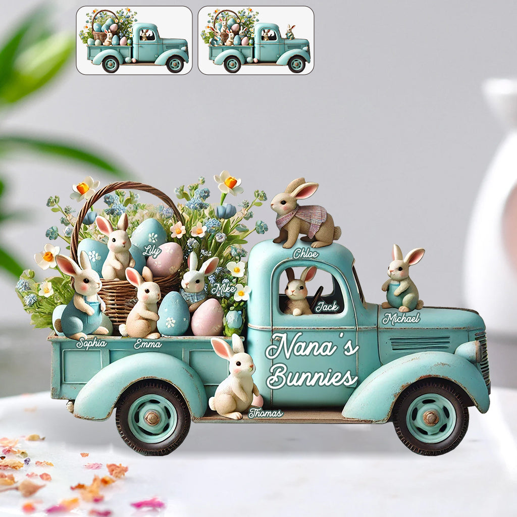 Mama/ Nana's ... Bunnies - Personalized Grandma Custom Shaped Acrylic Plaque