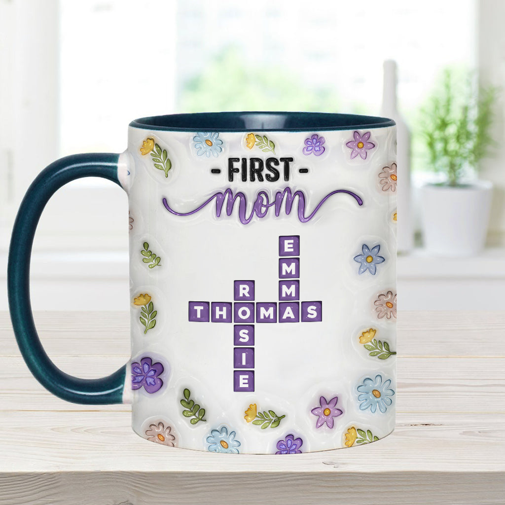 First Mom Now Grandma - Personalized Grandma Accent Mug