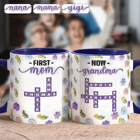 First Mom Now Grandma - Personalized Grandma Accent Mug