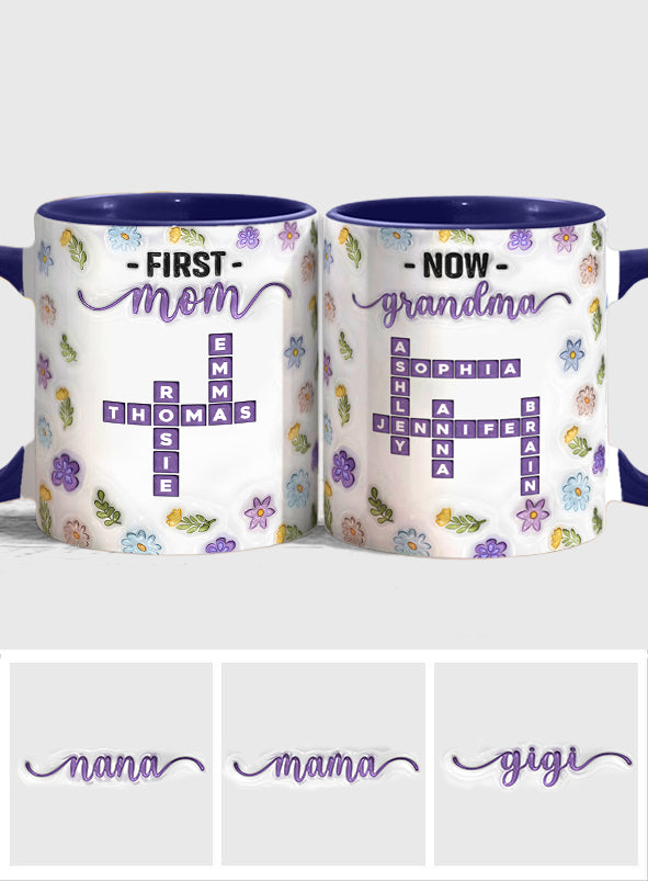 First Mom Now Grandma - Personalized Grandma Accent Mug