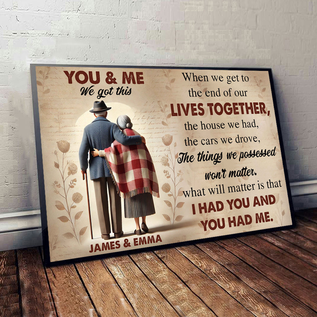 Old Couple Anniversary Gift, Valentine Gift - Personalized Couple Canvas And Poster