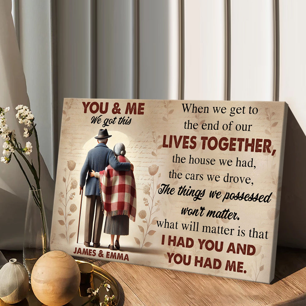 Old Couple Anniversary Gift, Valentine Gift - Personalized Couple Canvas And Poster